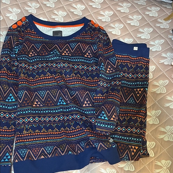 jethro & jackson Other - Tribal Print Women's Pajama Set - Navy and Orange US size 4